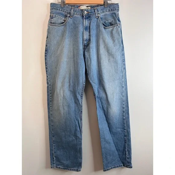Levis 559 Relaxed Straight Jeans Mens 34x32 Blue‎ Medium Wash Denim 559-0210