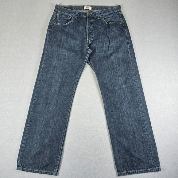 Y2K Levis 501 Jeans Mens 34x30 (32x28) Blue Denim Button Fly Classic Straight