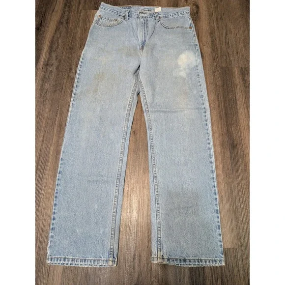 VTG Levis 505 Jeans Light Wash Denim Regular Fit Straight Leg Size‎ 34x30 READ