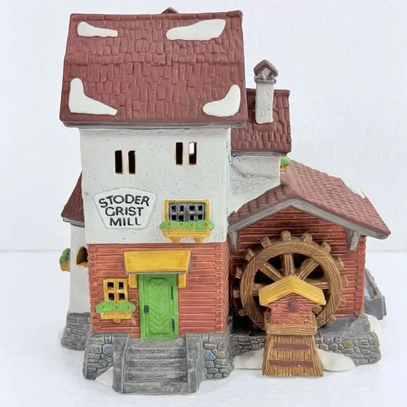 Vintage Department 56 Alpine Village Stoder Grist Mill Retired 59536 EUC