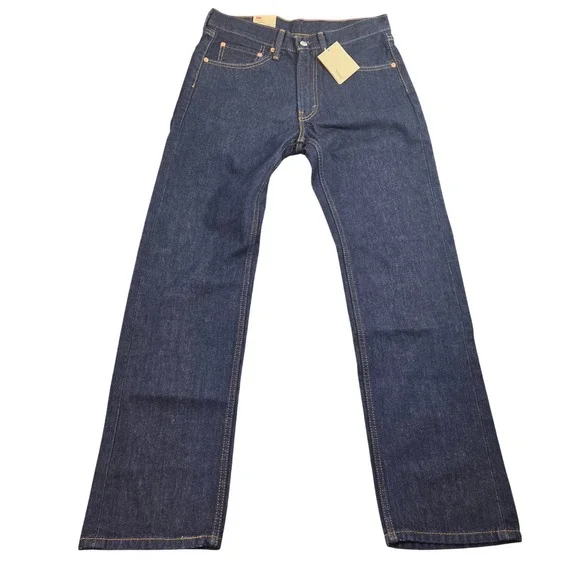 Levis 505 Jeans Mens 31x32 Dark Indigo Regular Fit Straight Leg Denim Casual