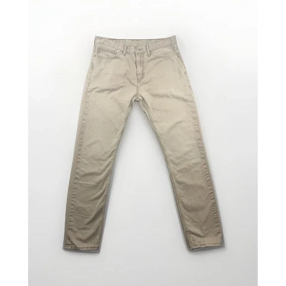 Levi's 508 Jeans Mens 34x34 Khaki Tan Pants Zip Fly Cotton (34x32 Measured)