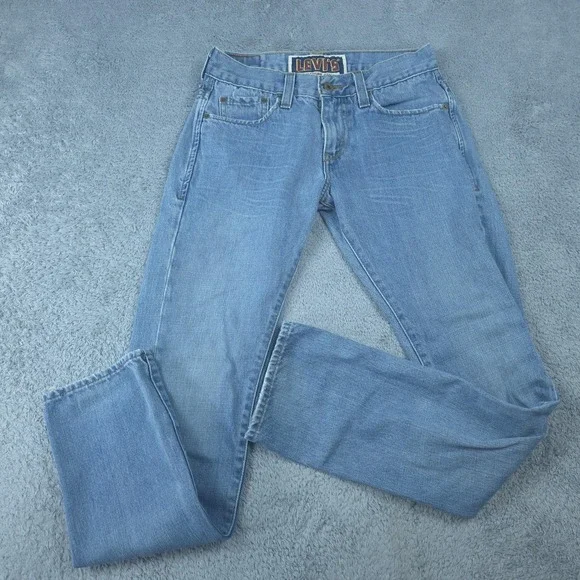 Levis 511 Jeans Mens 30x31 Blue Light Wash Slim Skinny Fit Bleach Stain