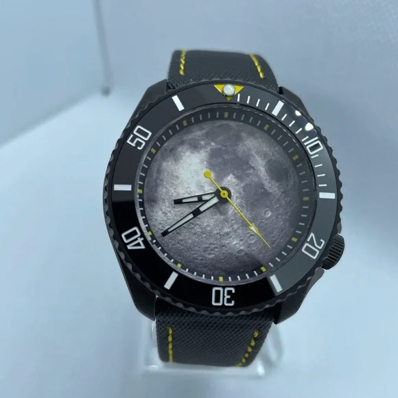 Custom built “light side of the moon” Seiko Mens Watch