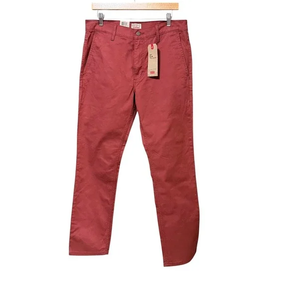 Levis 511 Slim Trousers Mens 32x30 Stretch Chino Pants Terracotta Red 131510131
