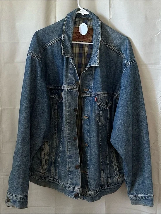 Levi's Flannel-Lined Denim Trucker Jacket 70417 70507 90s Y2K Vintage
