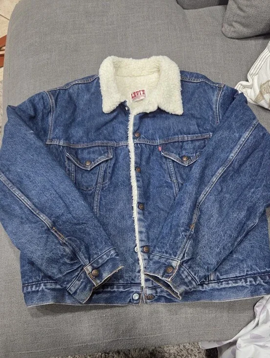 Vintage Levi's Mens Blue Denim Sherpa Jacket