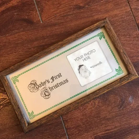 New VTG Christmas Frame Holds 3”X3” Photo