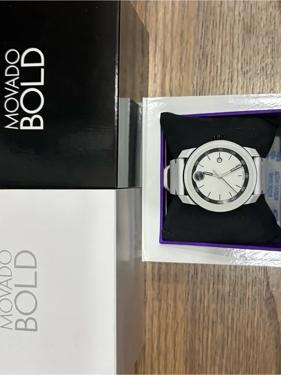 Movado White Men's Bold Watch with Minimalist Dial