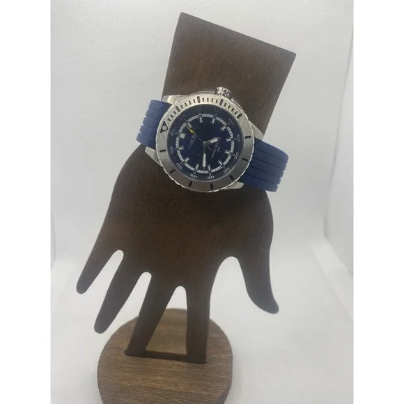 Invicta Mens Watch Silver w/ Blue Face & Band No.10004-002-NEW BATTERY