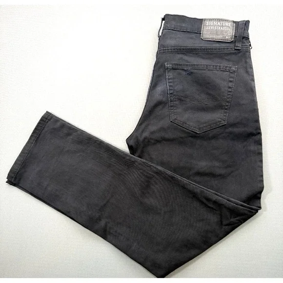 Signature by Levi Strauss S67 Athletic Fit Pants Black Stretch | Men's 32x32