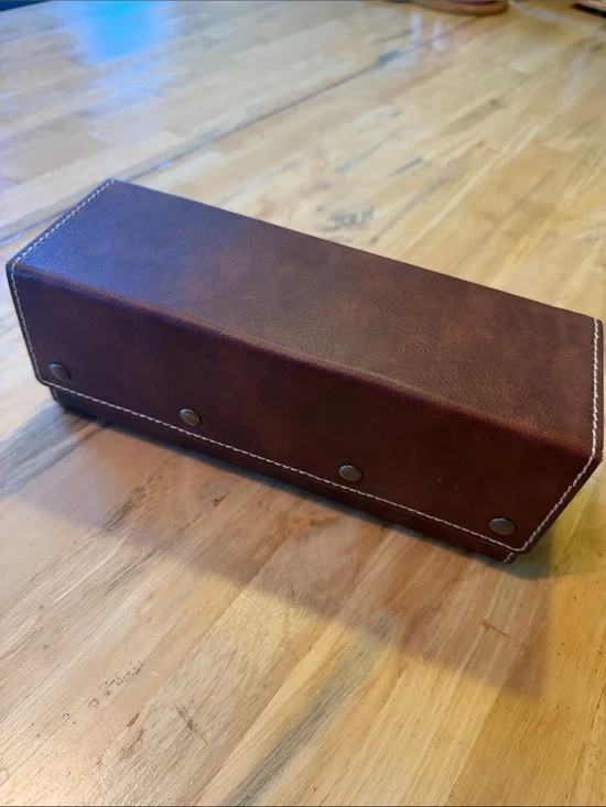 Men's Brown Leather Watch Travel Case - Stylish Watch Organizer