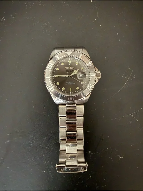 Invicta Silver Stainless Steel Watch with Grey Dial