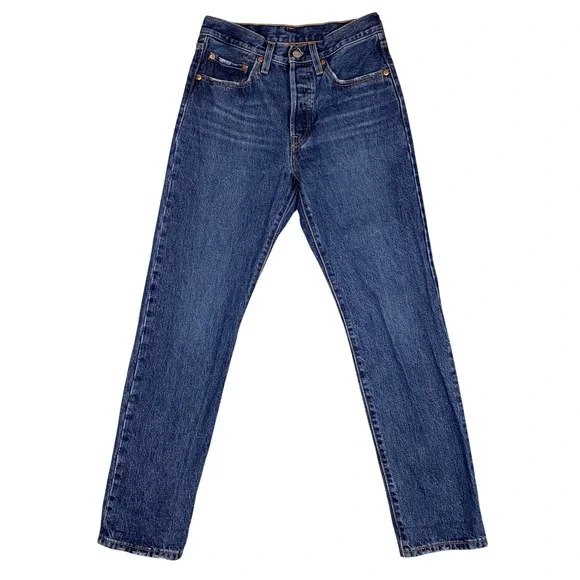 Levis 501 Original Straight Leg Button Fly Jeans Mens 26 Blue‎ Indigo