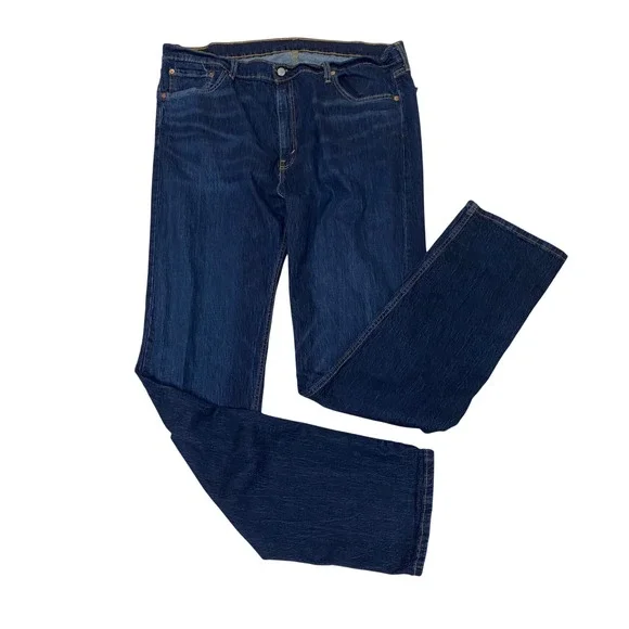 Levis 505 Regular Fit Jeans Mens 42x38 Blue Denim Stretch Straight Leg