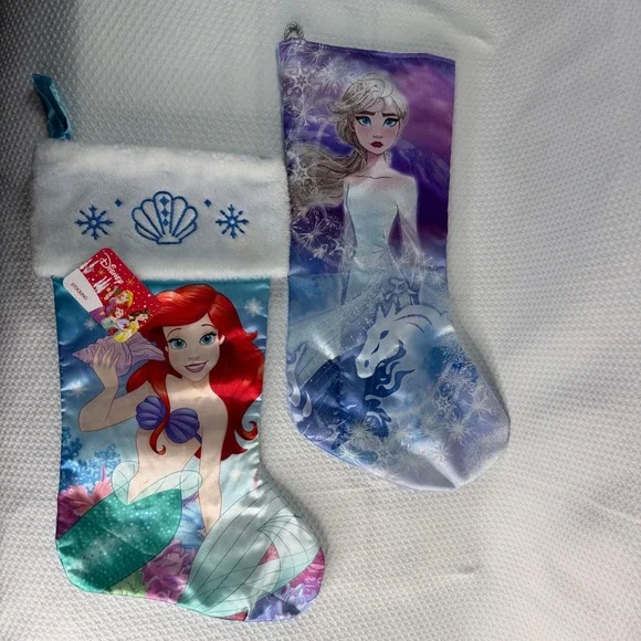 Disney Princess Christmas Stocking Bundle Ariel Little Mermaid Elsa Frozen II