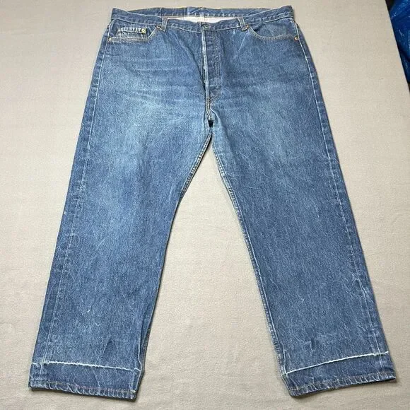 Vintage Levi's 501 Jeans Men's 46x30 (Fits 42x27.5) Blue Cotton Denim Straight