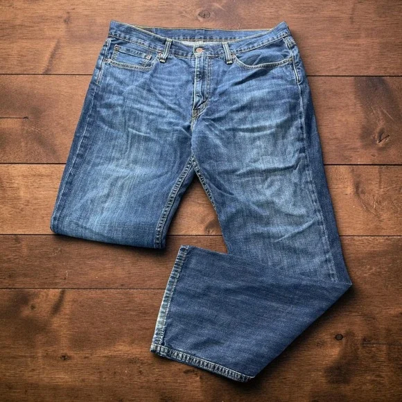 Levis 514 Straight Fit Mens Jeans Blue Medium Wash 36x30 Cotton Denim