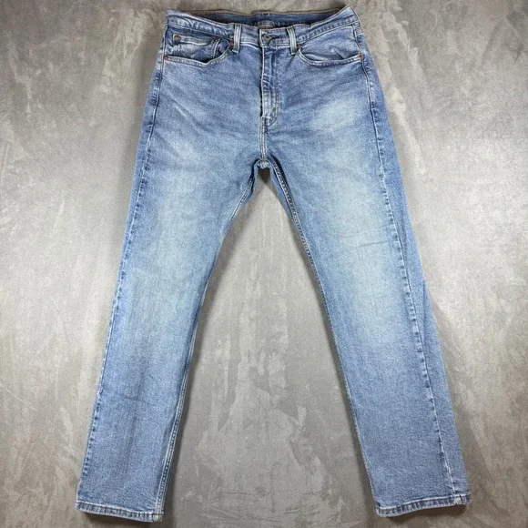 Levis 505 Regular Fit Mens Light Wash Straight Leg Jeans Blue Denim
