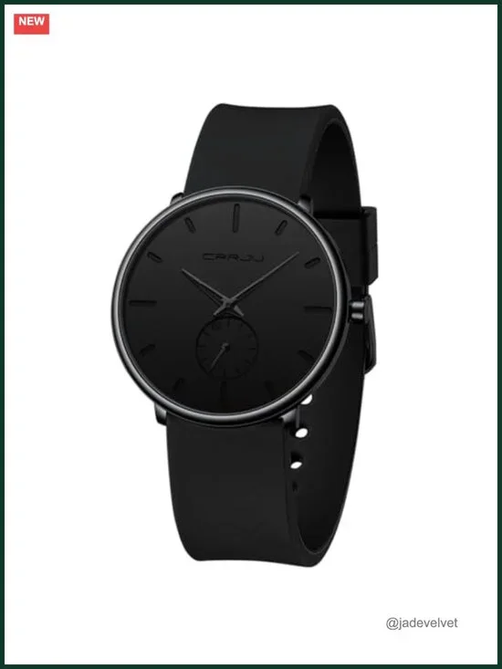 Ultra Thin Unisex Quartz Watch with Silicone Band & Water Resistance