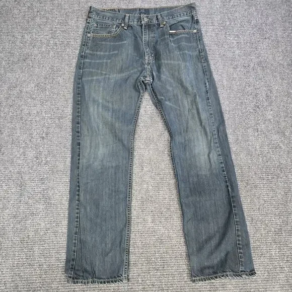 Levi's 505 Jeans Mens 33x30 Blue Regular Fit Straight Leg 100% Cotton