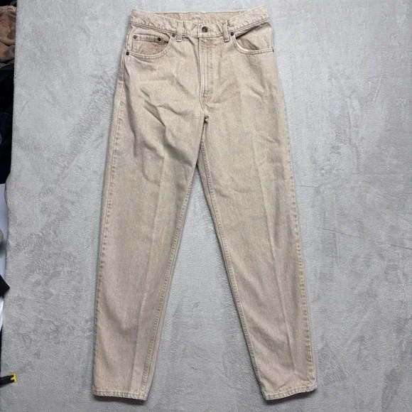 Levi's 550 Vintage 90s USA Made Tan Khaki Denim Jeans Mens 34x34 Relaxed Taper