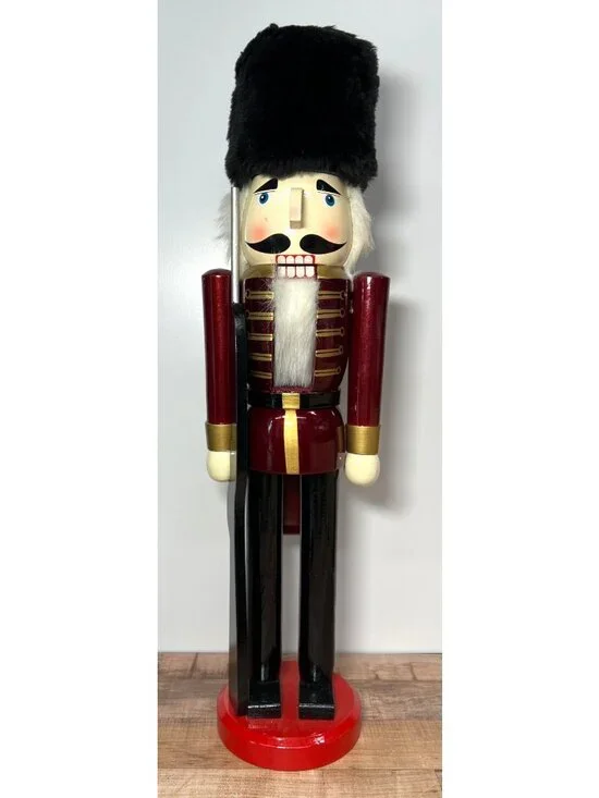 Vintage Wooden Nutcracker Soldier Figurine 20.25 Tall Large