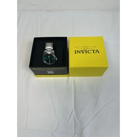 Invicta Mens Specialty Green Dial Stainless Steel Octagonal Watch 43968 Boxed