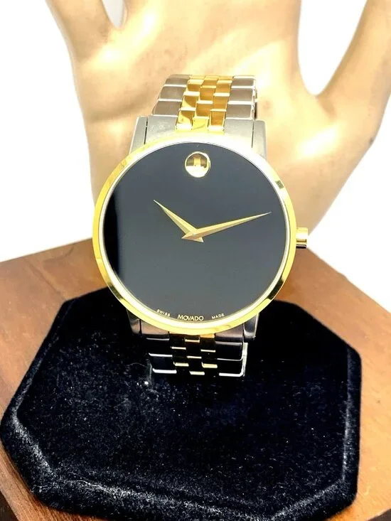 Movado Men's Watch 0607200 Museum Swiss Quartz Black Dial Two Tone Steel 40mm