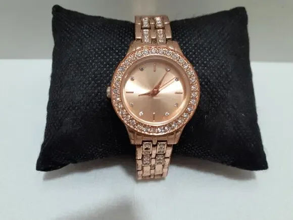 Vintage Ladies Wristwatch Japan Movement Rose Gold Tone