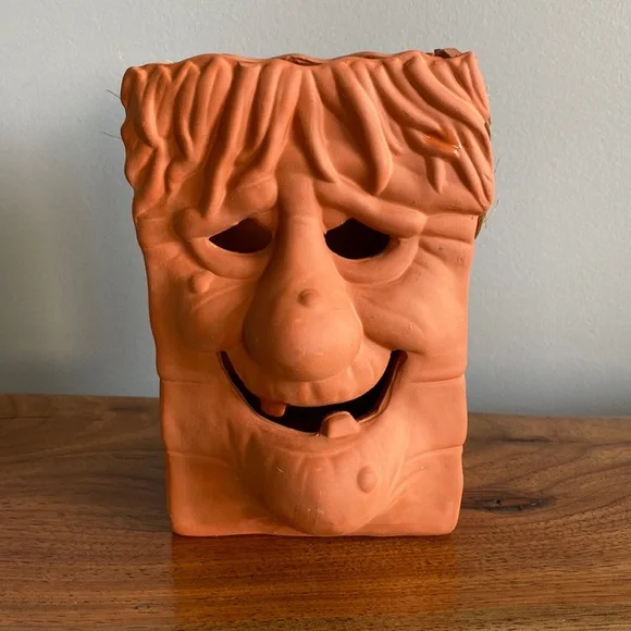 Halloween Terra-cotta witch luminary or wine chiller