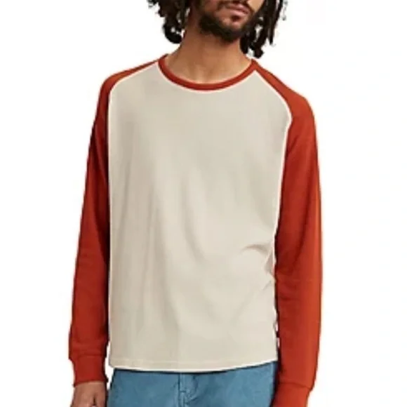 NWT Levi's Men's Long Sleeve Crew Neck Thermal Raglan baseball Tee size large