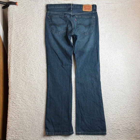 Levis 527 Slim Bootcut Jeans Mens 32x32 (34x32) Dark Wash Blue Denim 100% Cotton