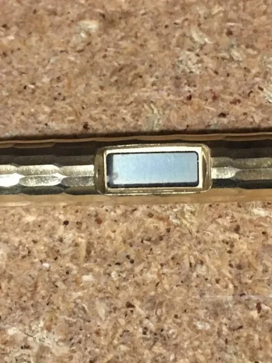 VINTAGE DIGITAL GOLD TONE PENDANT WATCH NECKLACE CYLINDER