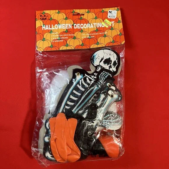 Vintage KMart Pumpkin Time Halloween Decorating‎ Kit / Die Cut / Complete Set