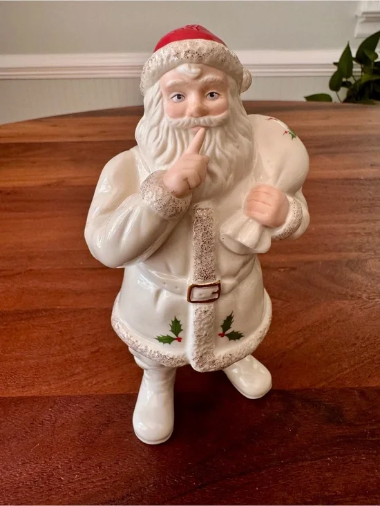 Lenox Fine Ivory Porcelain “Shh…Santa” Holiday 7” Figurine Christmas Retired