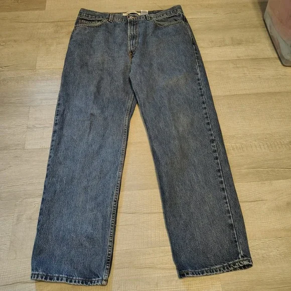 Y2k Levis 550 Relaxed Fit Jeans Mens 38x32 Medium Wash Blue Cotton Denim 550