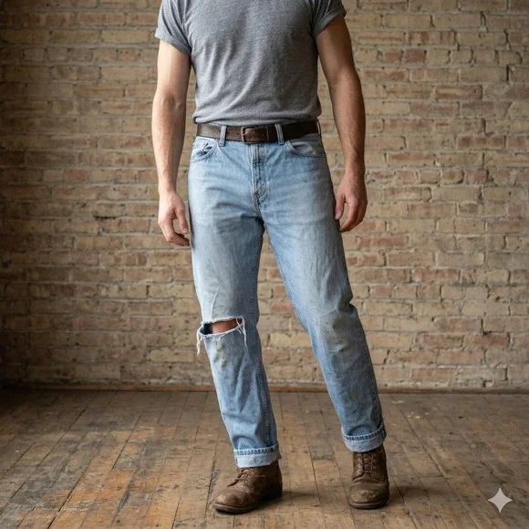 Vintage 90s Levi's‎ 550 Jeans Mens 29x27 Light Wash Distressed Thrashed Grunge