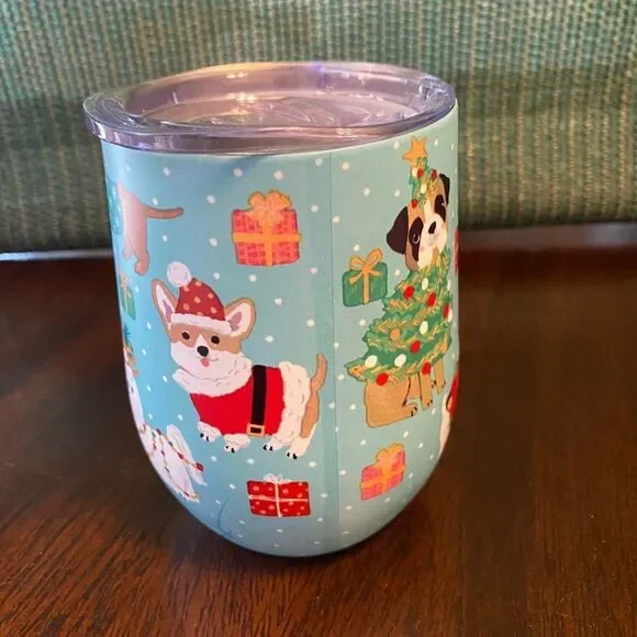 Holiday Dog Insulated Wine Tumbler