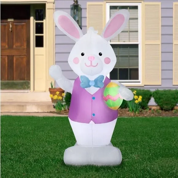 7ft Bunny with Easter Egg Holiday Airblown Inflatable