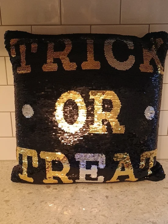 Pier 1 Reversible Black and Gold Sequin Holiday Pillow - 