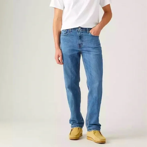 Levi's 550 Relaxed Fit Tapered Leg Jeans Blue Wash Denim Mens Size 42x32