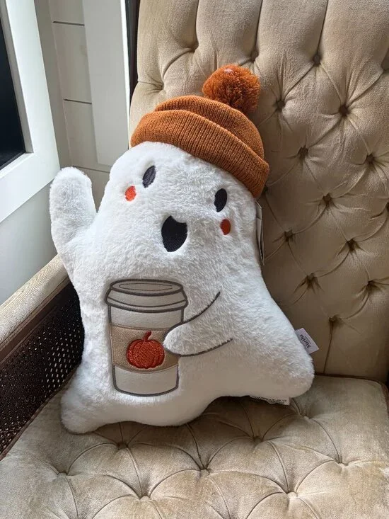 Martha Stewart Pumpkin Latte Ghost Pillow NWT Halloween decor TikTok Viral cute
