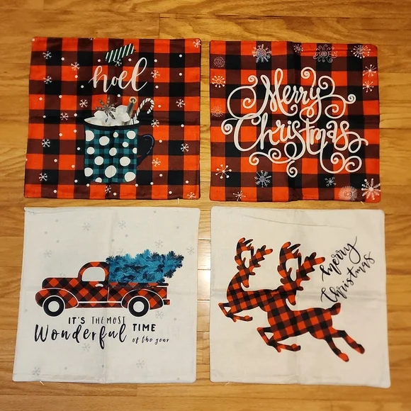 Throw Pillow Covers for Christmas  NEW 4 Pack