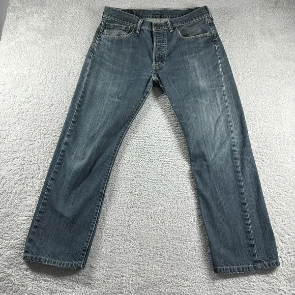 Levi Jeans Mens 31x30‎ (Actual 28x25.6) 501 Original Natural Distress Faded