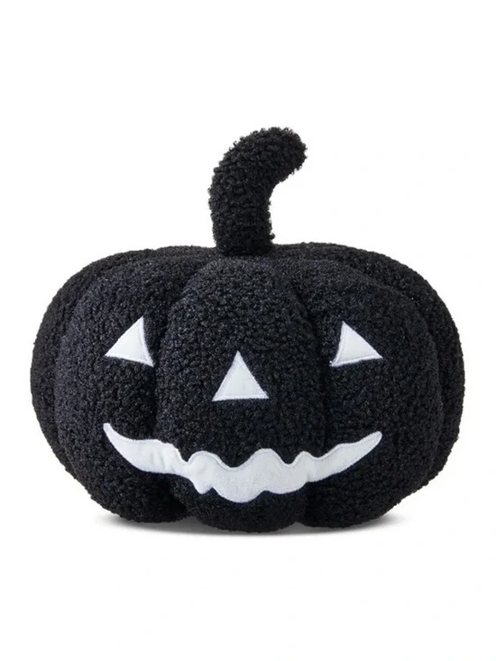 NWT. WAY TO CELEBRATE Black Plush Pumpkin Pillow