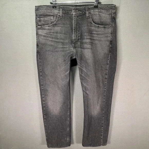 Levis 505 Jeans Mens 36x29 Black Straight Leg Denim‎ Faded (Hemmed 36x26)
