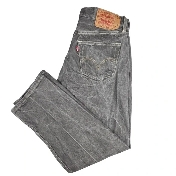 Levi's 501XX Mens Jeans‎ 35x32 (32x29 measured) Straight Leg Gray Wash Denim