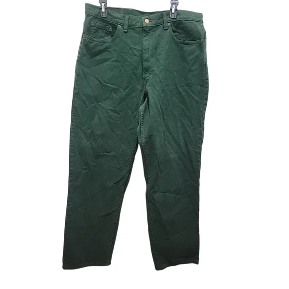 Vintage Levis Jeans Mens 38x32 Green 554 Straight Denim Pants Made in USA 90s