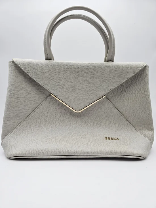 Furla Light Cream Envelope Top-Handle Satchel